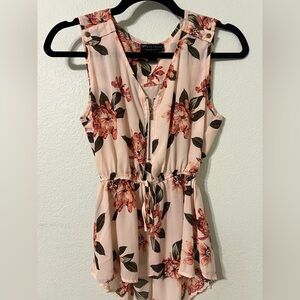 Streetwear Society Pink Floral Sleeveless Top